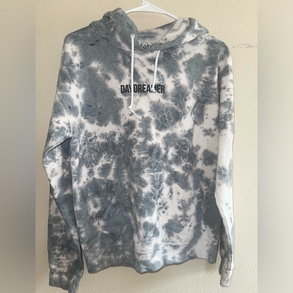 bowery Tops - Bowery Daydreamer Grey Tie Dye Hoodwd‎ Sweatshirt Hoodie size Small